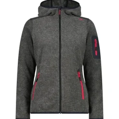 CMP - Women's Jacket Fix Hood Jacquard Knitted Stripes - Fleecejacke