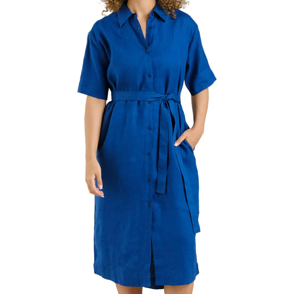 DEDICATED - Women's Shirt Dress Ripa Linen - Kleid