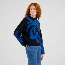 DEDICATED - Women's Sweater Limhamn Big Flower - Pullover