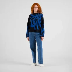 DEDICATED - Women's Sweater Limhamn Big Flower - Pullover