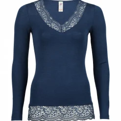 Engel - Women's Shirt L/S mit Spitze - Seidenunterwäsche