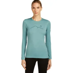 Icebreaker - Women's Merino 200 Oasis L/S Crewe Rainer Ridge - Merinounterwäsche