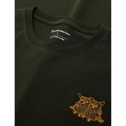KnowledgeCotton Apparel - S/S Heavy Single Owl Emb. At Chest - T-Shirt