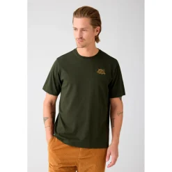 KnowledgeCotton Apparel - S/S Heavy Single Owl Emb. At Chest - T-Shirt