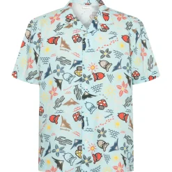 KnowledgeCotton Apparel - Box S/S AOP Linen Shirt - Hemd