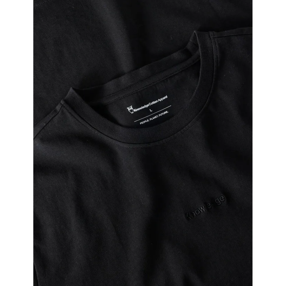 KnowledgeCotton Apparel - Regenerative Organic Cotton Chest Embroidery II - T-Shirt
