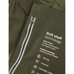 KnowledgeCotton Apparel - Long Soft Shell Jacket Climate Shell - Mantel