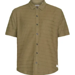 KnowledgeCotton Apparel - Loose S/S Solid Striped Jersey - Hemd