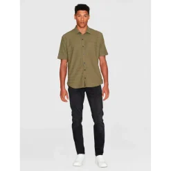 KnowledgeCotton Apparel - Loose S/S Solid Striped Jersey - Hemd