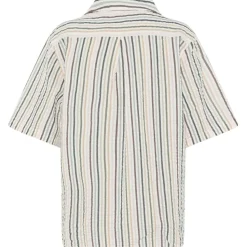 KnowledgeCotton Apparel - Women's Seersucker Stripe Short Sleeved Shirt - Bluse