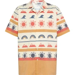 KnowledgeCotton Apparel - Box Fit Short Sleeved AOP Seersucker Shirt - Hemd