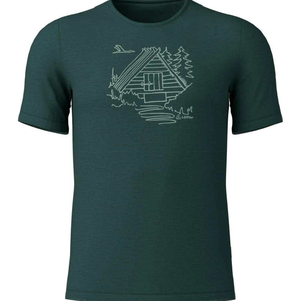 Löffler - Printshirt Cottage Merino-Tencel - Merinoshirt