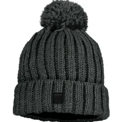 maximo - Kid's Mütze Rippe mit Pompon und Fleecefutter - Mütze