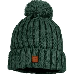 maximo - Kid's Mütze Rippe mit Pompon und Fleecefutter - Mütze