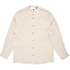 Mazine - Stand Collar Linen Shirt - Hemd