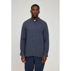 Mazine - Stand Collar Linen Shirt - Hemd