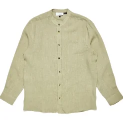 Mazine - Stand Collar Linen Shirt - Hemd