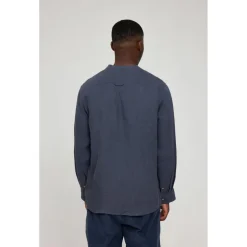 Mazine - Stand Collar Linen Shirt - Hemd