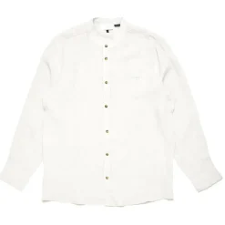 Mazine - Stand Collar Linen Shirt - Hemd