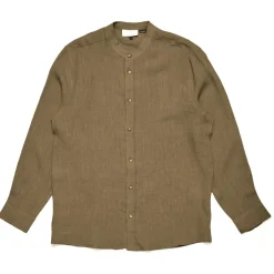 Mazine - Stand Collar Linen Shirt - Hemd