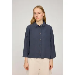Mazine - Women's 3/4 Sleeve Linen Shirt - Bluse