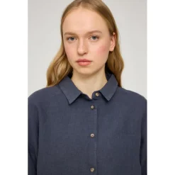 Mazine - Women's 3/4 Sleeve Linen Shirt - Bluse