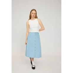 Mazine - Women's Denim Midi Skirt - Rock