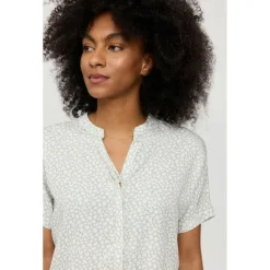 Mazine - Women's Printed V-Neck Blouse - Bluse