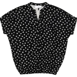 Mazine - Women's Printed V-Neck Blouse - Bluse