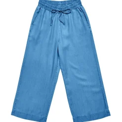 Mazine - Women's Wide Leg Denim Pants with Belt - Freizeithose
