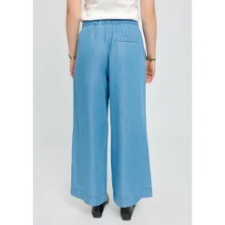 Mazine - Women's Wide Leg Tencel Elastic - Freizeithose