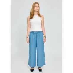 Mazine - Women's Wide Leg Tencel Elastic - Freizeithose