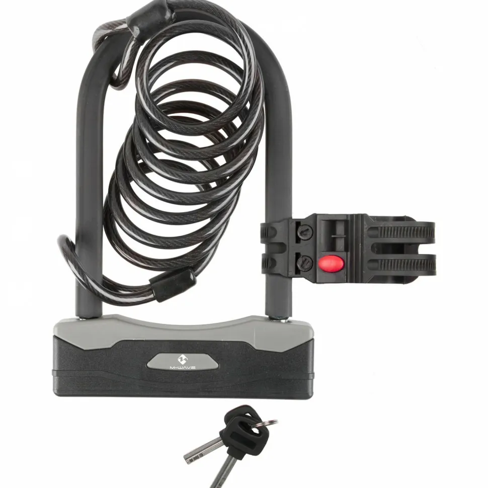 M-Wave - Bügelschloss mit Spiralgabel B & S - Fahrradschloss