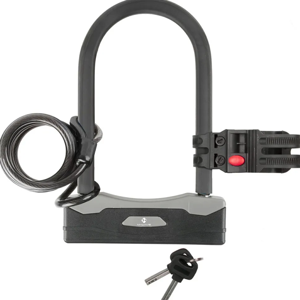 M-Wave - Bügelschloss mit Spiralgabel B & S - Fahrradschloss