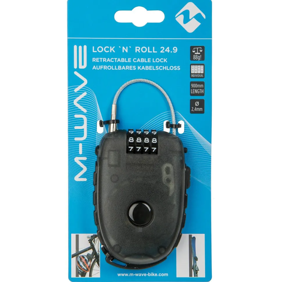M-Wave - Lock'n'Roll D 24.9 Aufroll-Zahlenschloss - Fahrradschloss