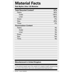 Rab - Mythic Ultra 120 Modular - Daunenschlafsack