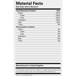 Rab - Solar Ultra 2 - Kunstfaserschlafsack