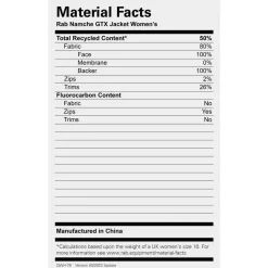 Rab - Women's Namche GTX Jacket - Regenjacke