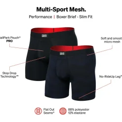 Saxx - Multi-Sport Mesh Boxer Brief Fly 2-Pack - Kunstfaserunterwäsche