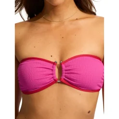 Seafolly - Women's Beach Bound Ring Front Bandeau - Bikini-Top