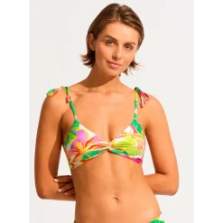 Seafolly - Women's Wonderland TwistedFront Bralette - Bikini-Top