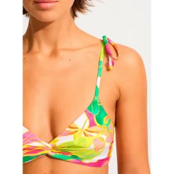 Seafolly - Women's Wonderland TwistedFront Bralette - Bikini-Top