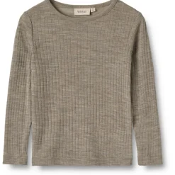 WHEAT - Kid's Gestreiftes Langarm-Shirt Wool / Silk - Merinounterwäsche